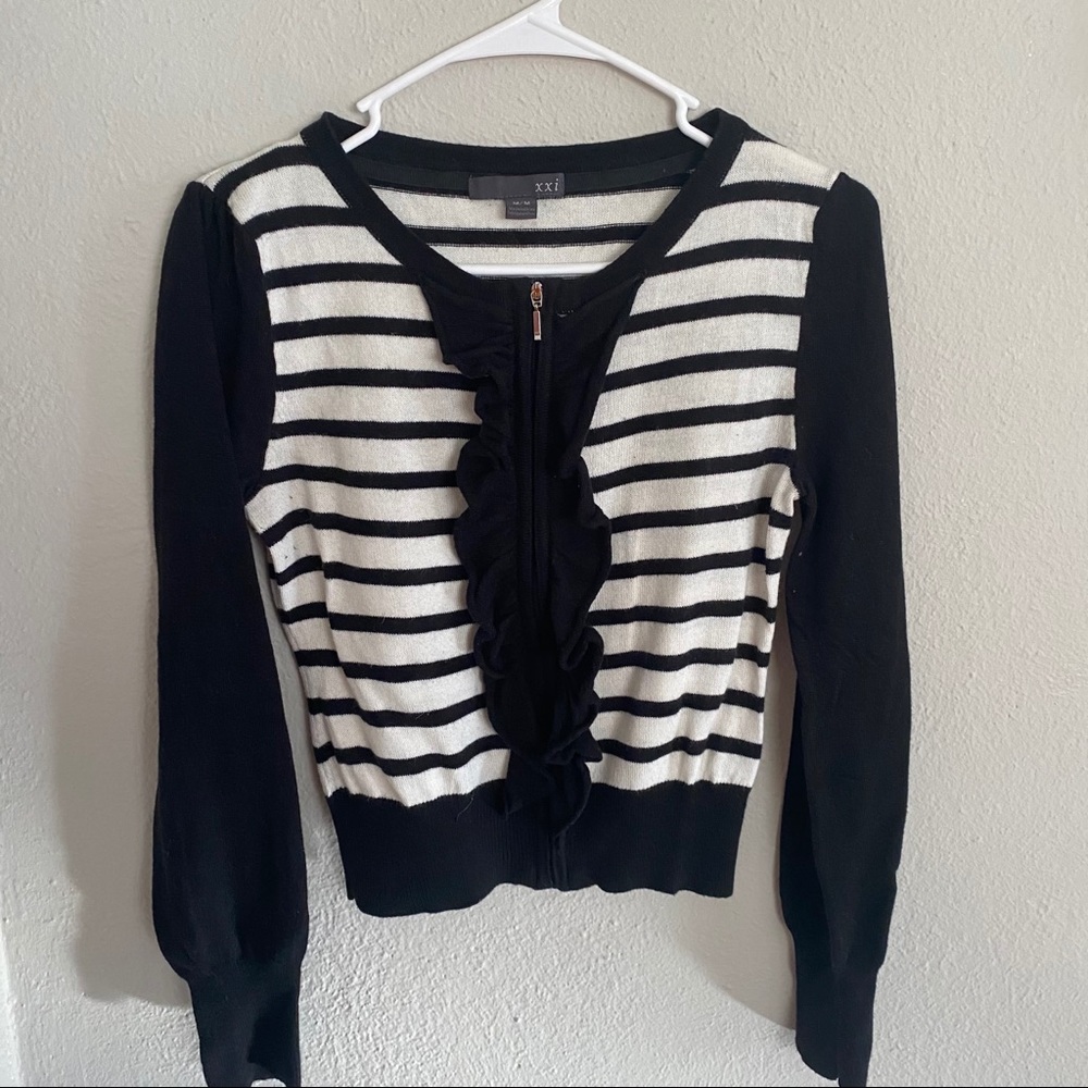 Black + White Striped Sweater